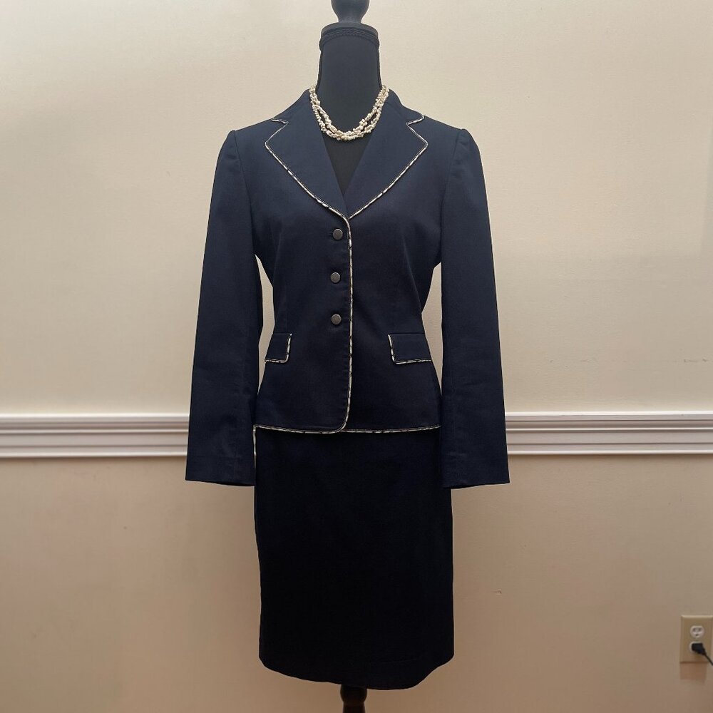Tahari Navy Blue Suit - Size 4